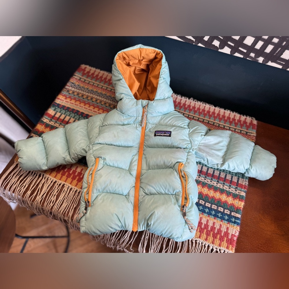Patagonia Baby Hi-Loft Sweater Hoodie - 12-18M - Blue - 100% Recycled Down